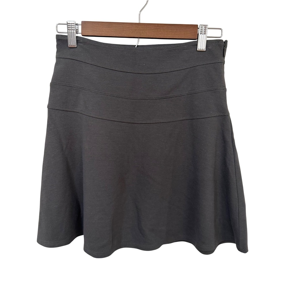 Athleta Ponte Twill Skirt 0 Gray A-Line Hidden Pocket